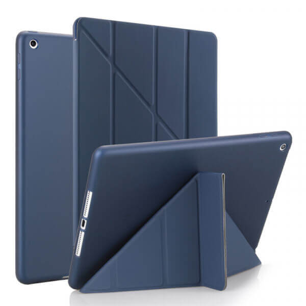 2v1 Smart flip cover + zadný silikónový ochranný obal pre Apple iPad 10.2" 2021 (9. generace) - tmavo modrý