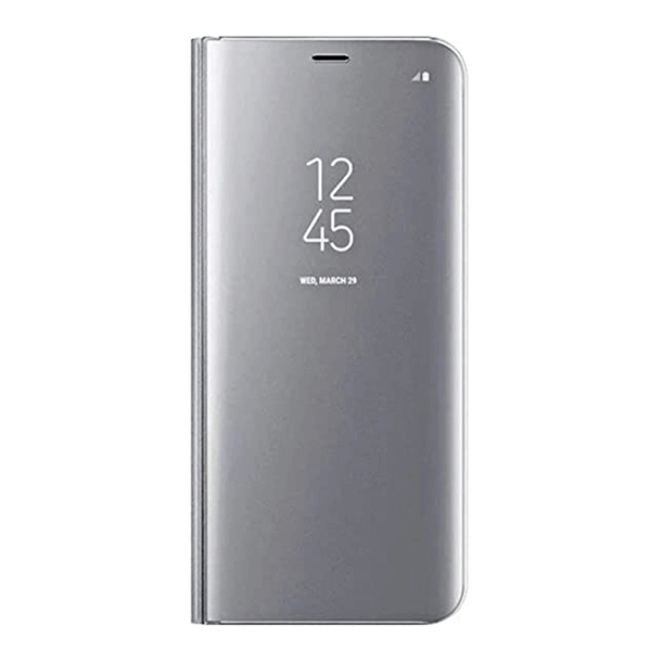 SES Zrkadlový silikónový flip obal pre Samsung Galaxy A52 A525F - strieborný 10002