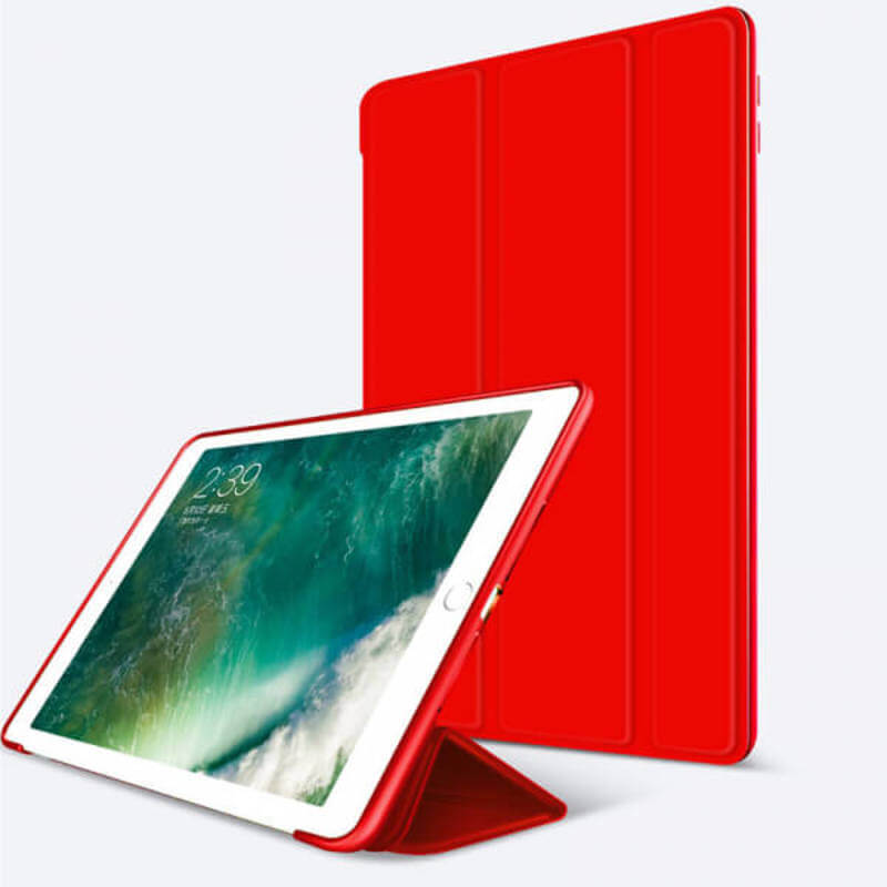 2v1 Smart flip cover + zadný silikónový ochranný obal pre Apple iPad Air 5 10.9" (2022,M1) - červený