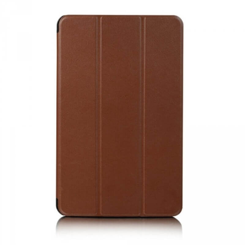 SES 2v1 Smart flip cover + zadný plastový ochranný kryt pre Samsung Galaxy Tab A8 (SM-X200) - hnedý 10595