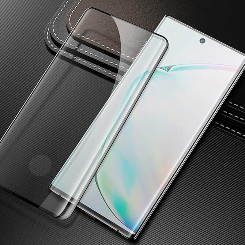SES 3D ochranné tvrdené sklo pre Samsung Galaxy S22 Ultra 5G - čierne 10706