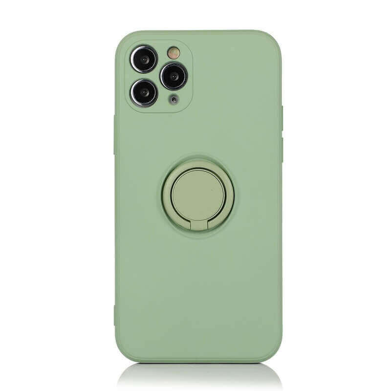 Silikónový ochranný obal s držiakom na prst Apple iPhone SE (2022) - svetlo zelený