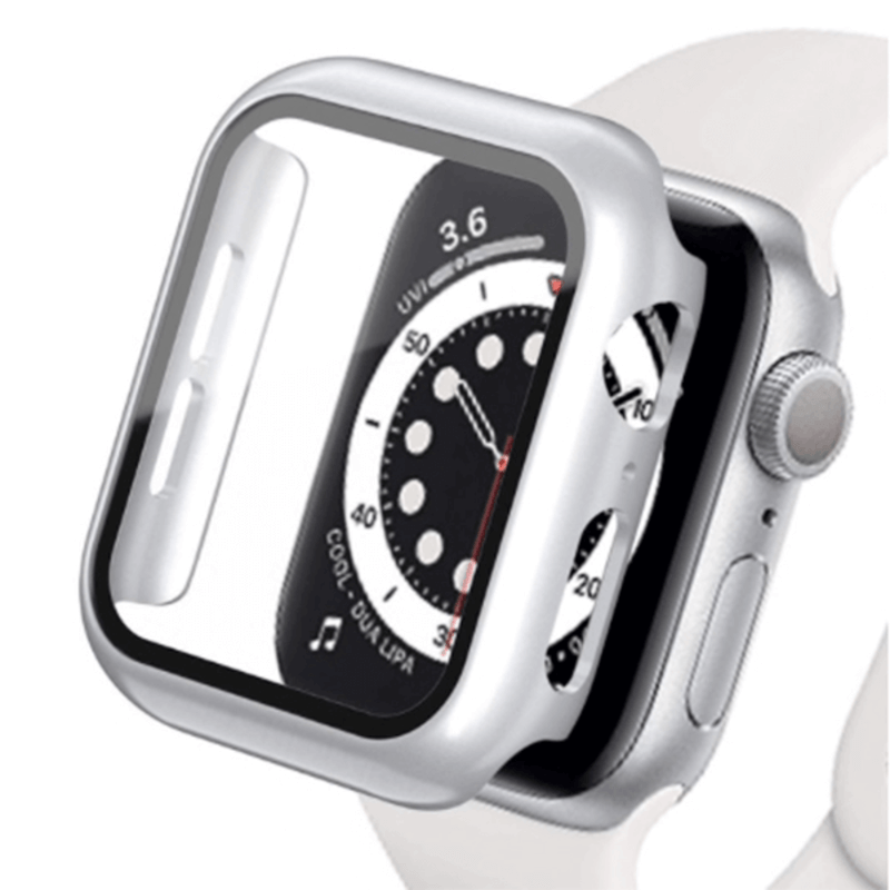 2v1 Kryt s ochranným sklom na Apple Watch SE 44 mm (2022) - strieborný