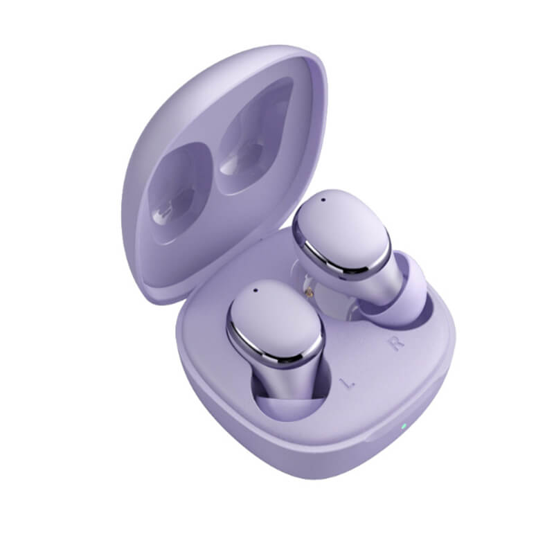SES Športové bezdrôtové bluetooth slúchadlá s nabíjacím puzdrom - fialová 12161