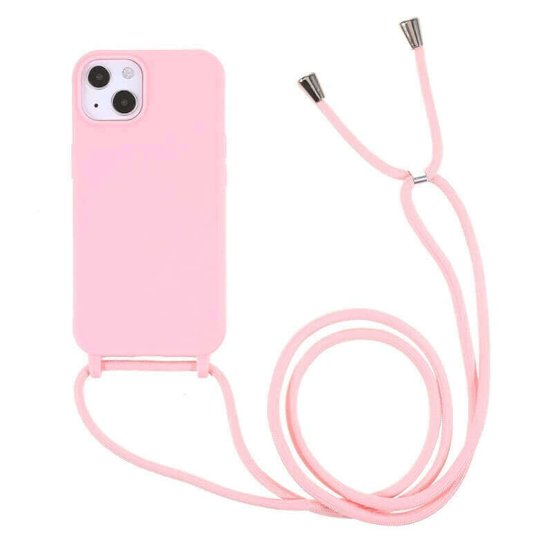 SES Gumový ochranný kryt so šnúrkou na krk pre Samsung Galaxy S23 5G - svetlo ružová 12388