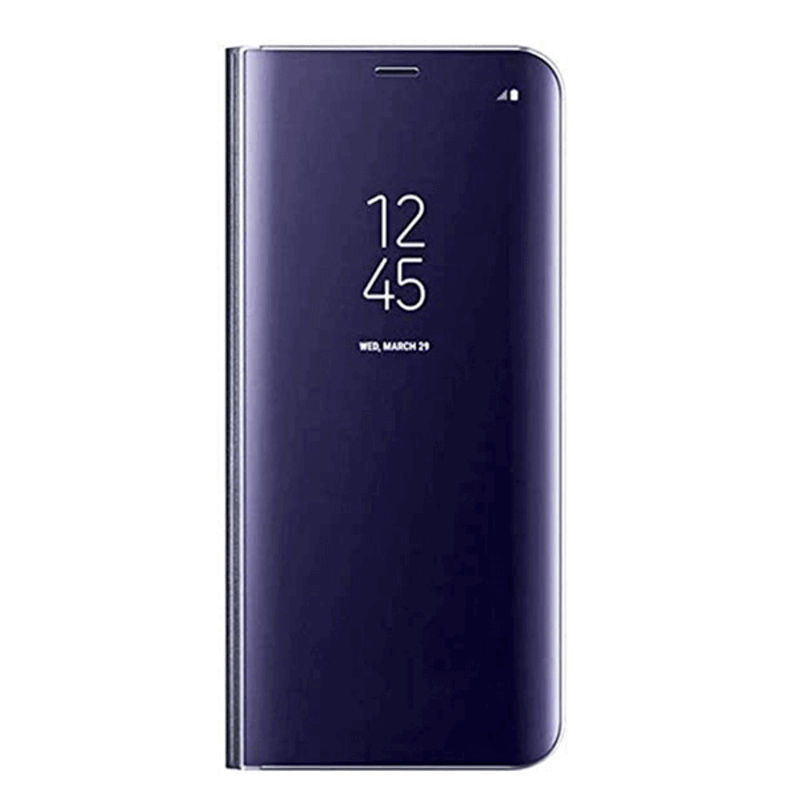 Zrkadlový plastový flip obal pre Samsung Galaxy A54 5G - modrý