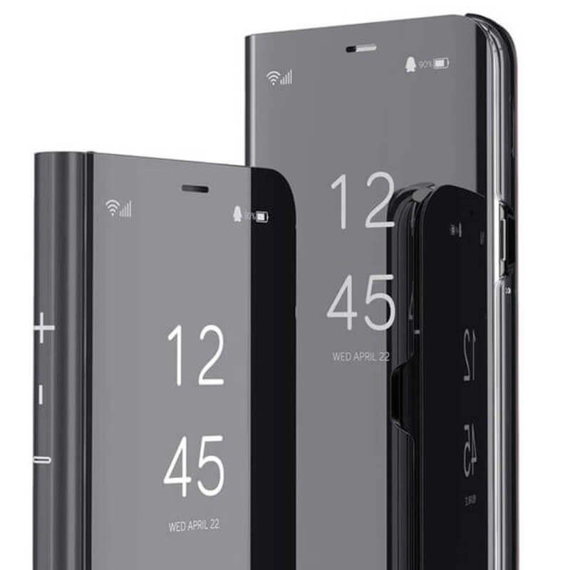 SES Zrkadlový plastový flip obal pre Samsung Galaxy A54 5G - čierny 12479