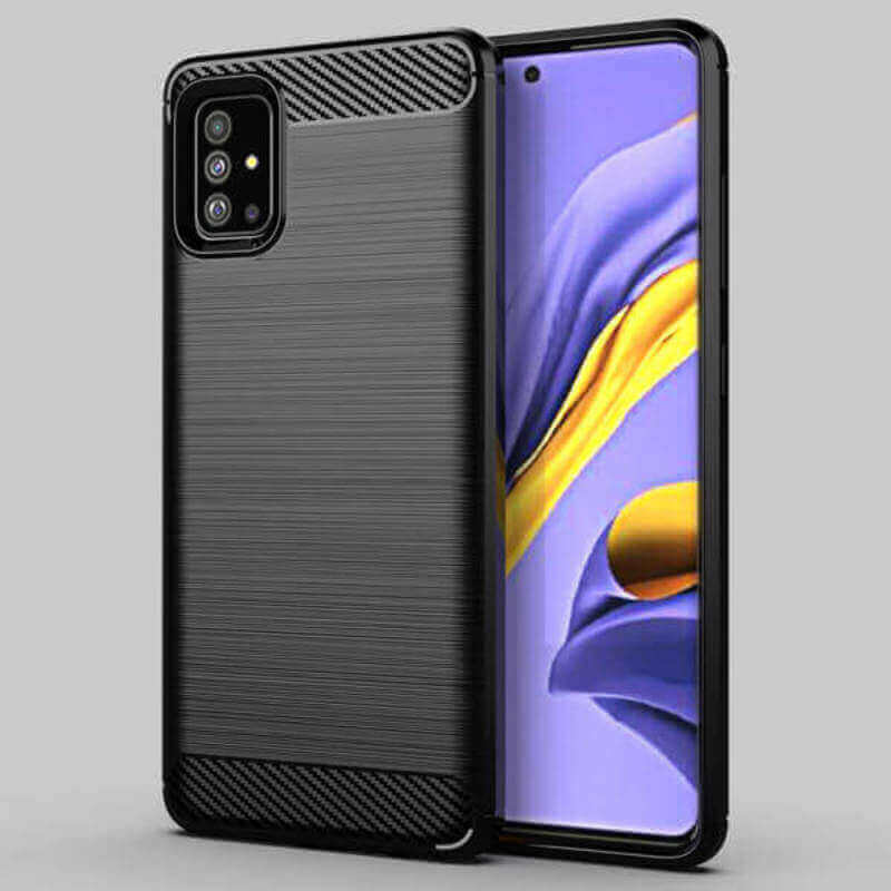 Ochranný silikónový obal karbón pre Samsung Galaxy A14 4G A145R - čierny