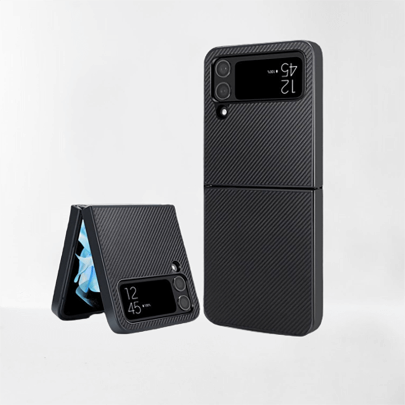 SES Ochranný plastový obal karbón pre Samsung Galaxy Z Flip4 5G F721B - čierny 13032