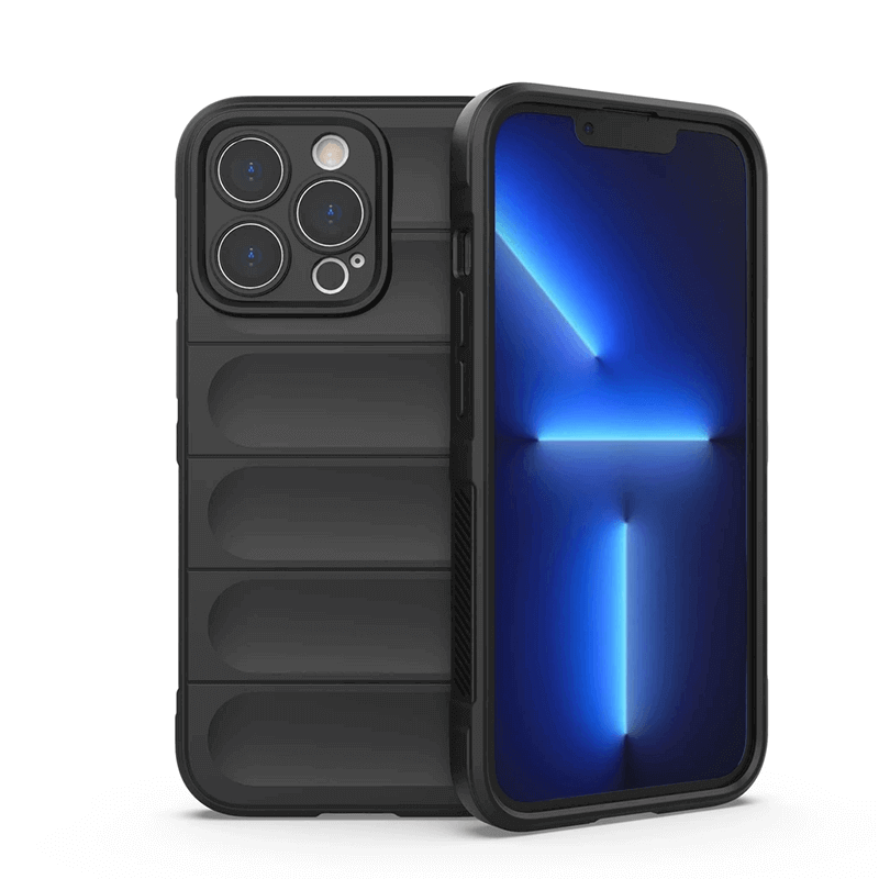 Protišmykový silikónový ochranný kryt pre Apple iPhone 12 Pro - čierny