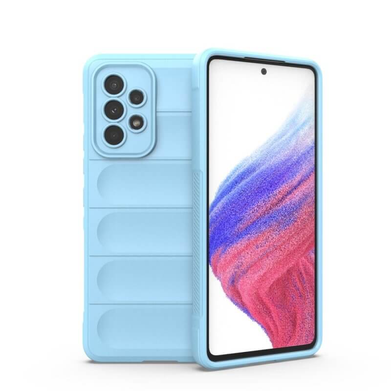 Protišmykový silikónový ochranný kryt pre Samsung Galaxy A12 A125F - svetlo modrý