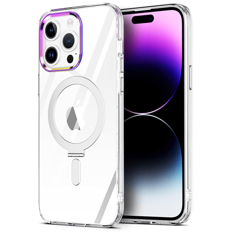 Plastový obal MagSafe se stojánkem pre Apple iPhone 13 - biely