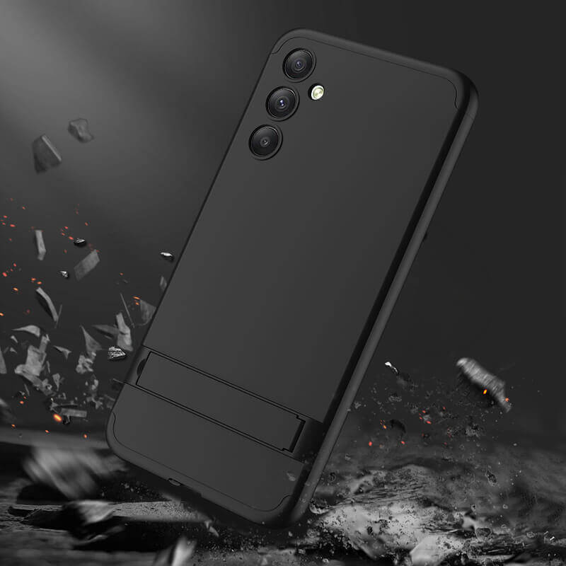 Ochranný 360 ° celotelový plastový kryt pre Xiaomi Redmi 10C - čierny
