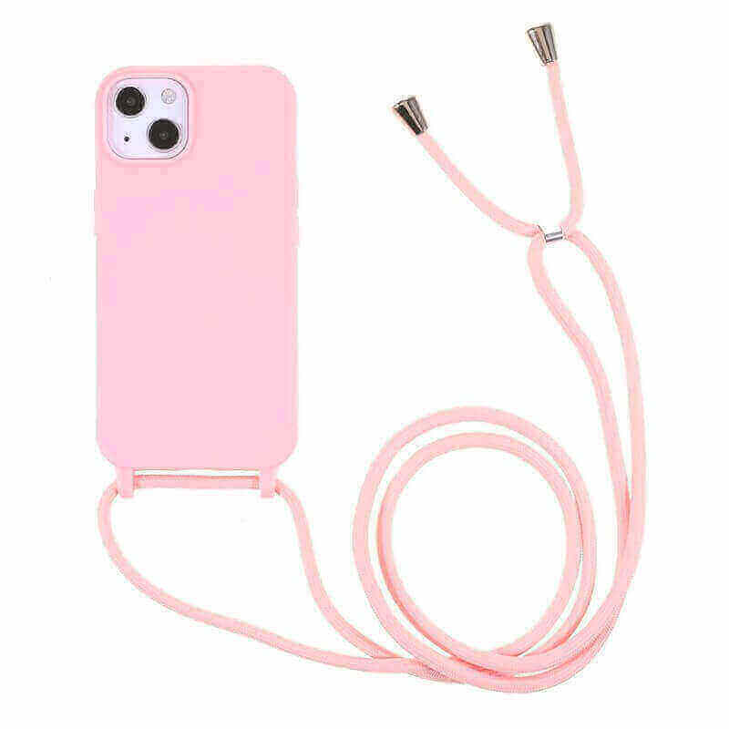 Gumový ochranný kryt so šnúrkou na krk pre Samsung Galaxy S10 G973 - svetlo ružový