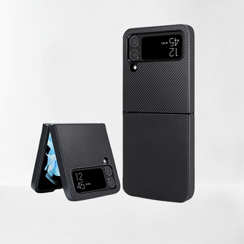 SES Ochranný plastový obal karbón pre Samsung Galaxy Z Flip5 5G F731B - čierny 13974