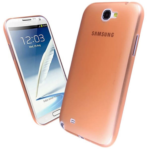 Ultratenký plastový kryt pre Samsung Galaxy Note 2 II - oranžový