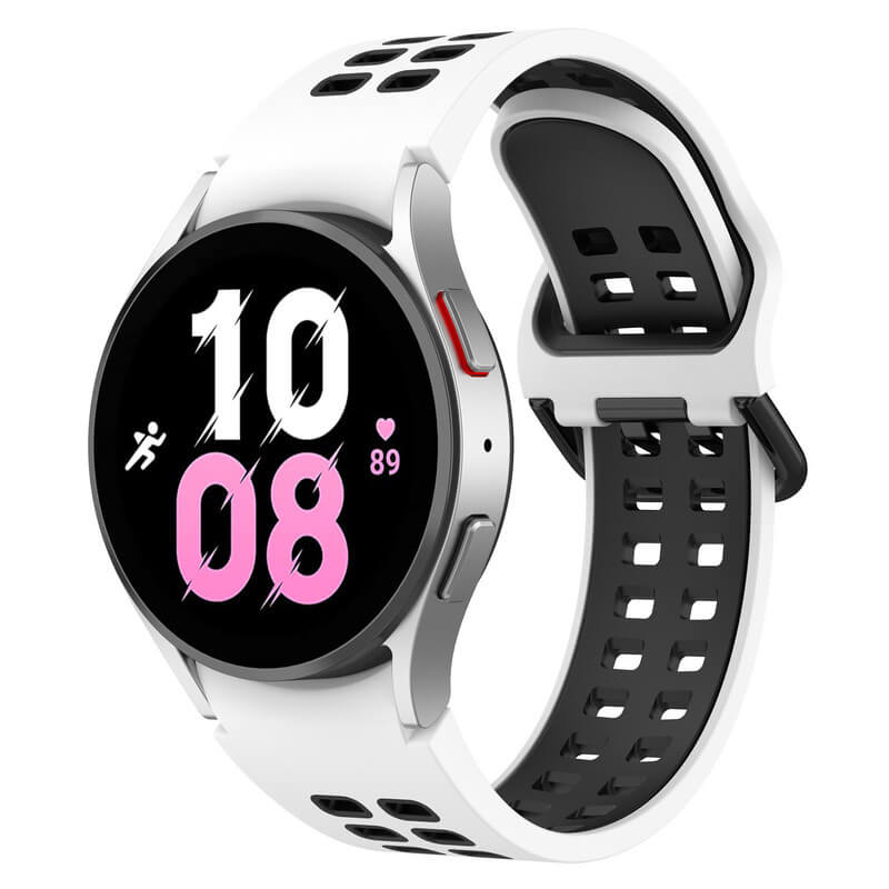 Športový silikónový remienok pre chytré hodinky Samsung Galaxy Watch 6 Classic 47 mm - čierny