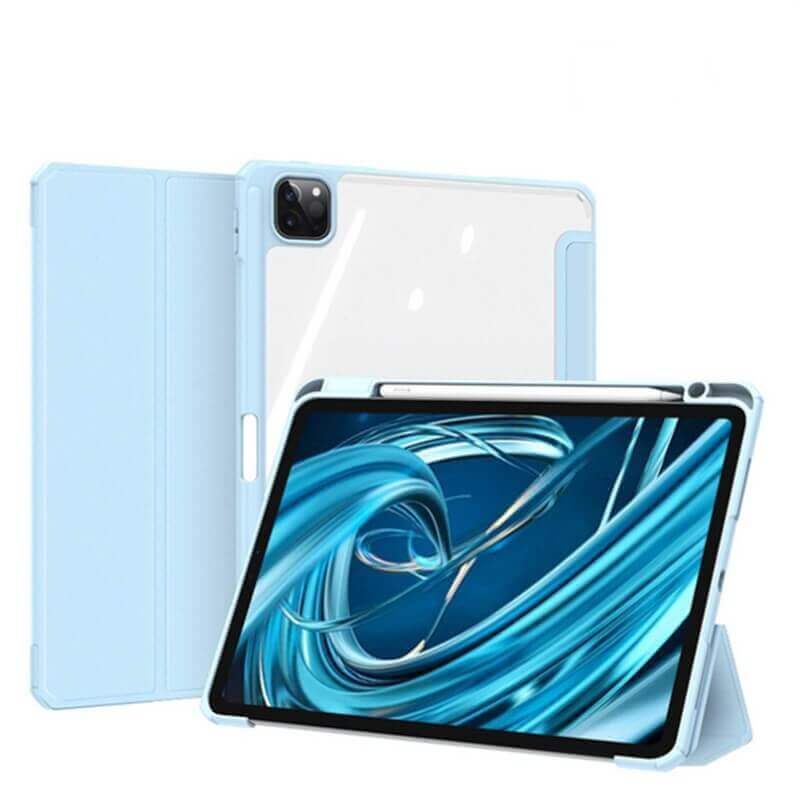 2v1 Smart flip cover+zadný silikónový ochranný obal s držiakom na pero pre Xiaomi Pad 6 Pro - svetlo modrý