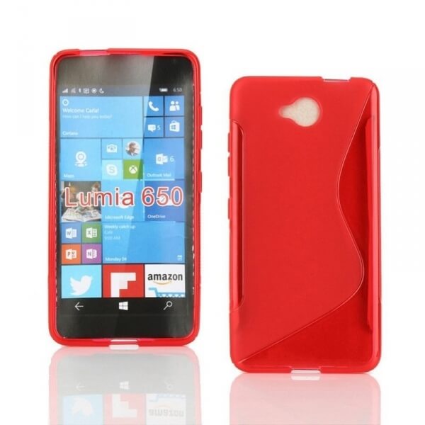 Silikónový ochranný obal S-line pre Nokia Lumia 650 - červený