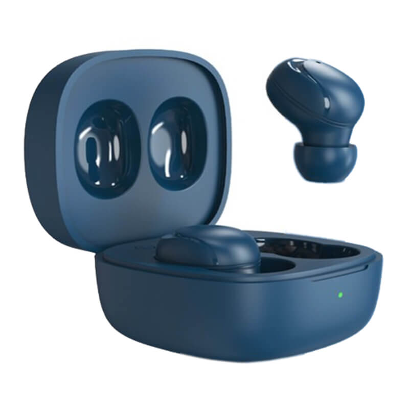 Sportovní bezdrátová bluetooth sluchátka s nabíjecím pouzdrem - tmavo modrá