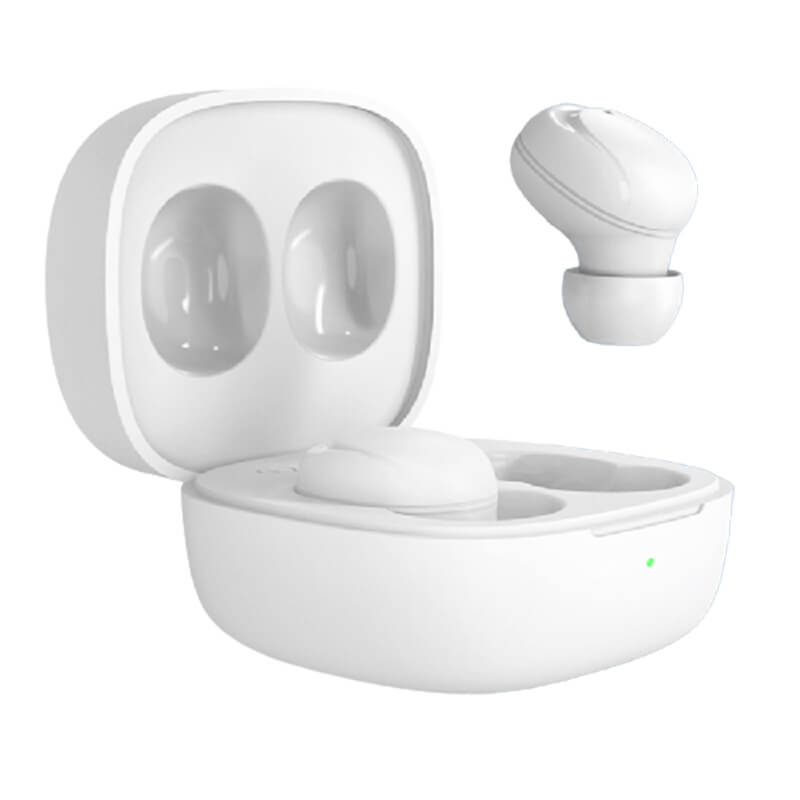 SES Športové bezdrôtové bluetooth slúchadlá s nabíjacím puzdrom - biela 12450