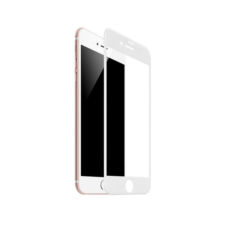 3x 3D ochranné tvrdené sklo s rámčekom pre Apple iPhone 6/6S - biele - 2+1 zadarmo