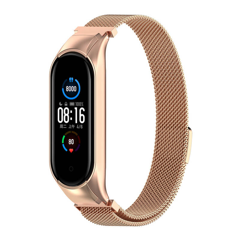 SES Celokovový remienok pre chytré hodinky Xiaomi Mi Band 4 - ružový 15742