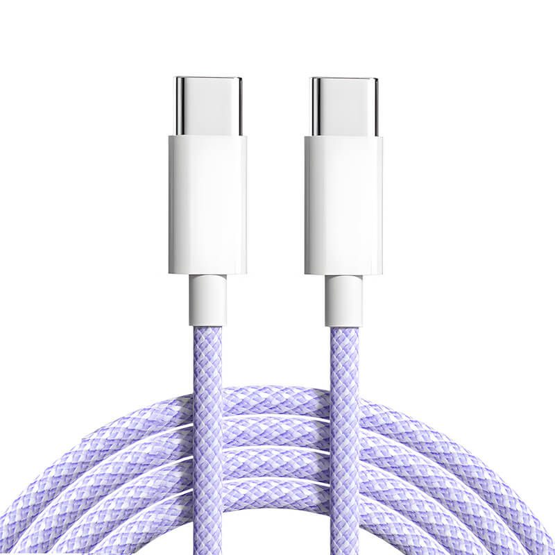 SES Nylonový nabíjecí kabel USB-C - Lightning 2m - svetlo fialovy 15790