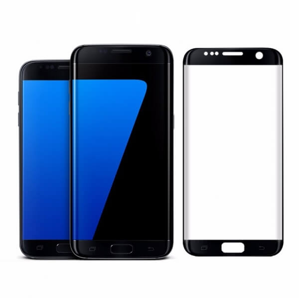 3x SES 3D ochranné tvrdené sklo pre Samsung Galaxy S7 Edge G935F - čierne - 2+1 zdarma