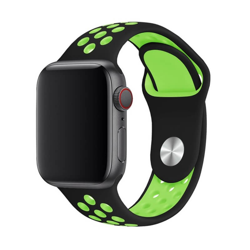 Sportovní silikonový řemínek pro chytré hodinky Apple Watch 45 mm (7.série) - zelený
