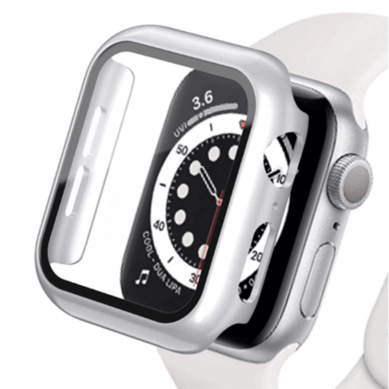 2v1 Kryt s ochranným sklom na Apple Watch SE 44 mm (2023) - strieborný