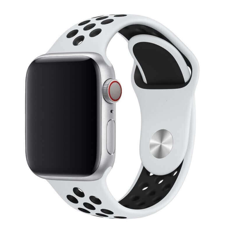 Športový silikónový remienok pre chytré hodinky Apple Watch SE 44 mm (2023) - čierny