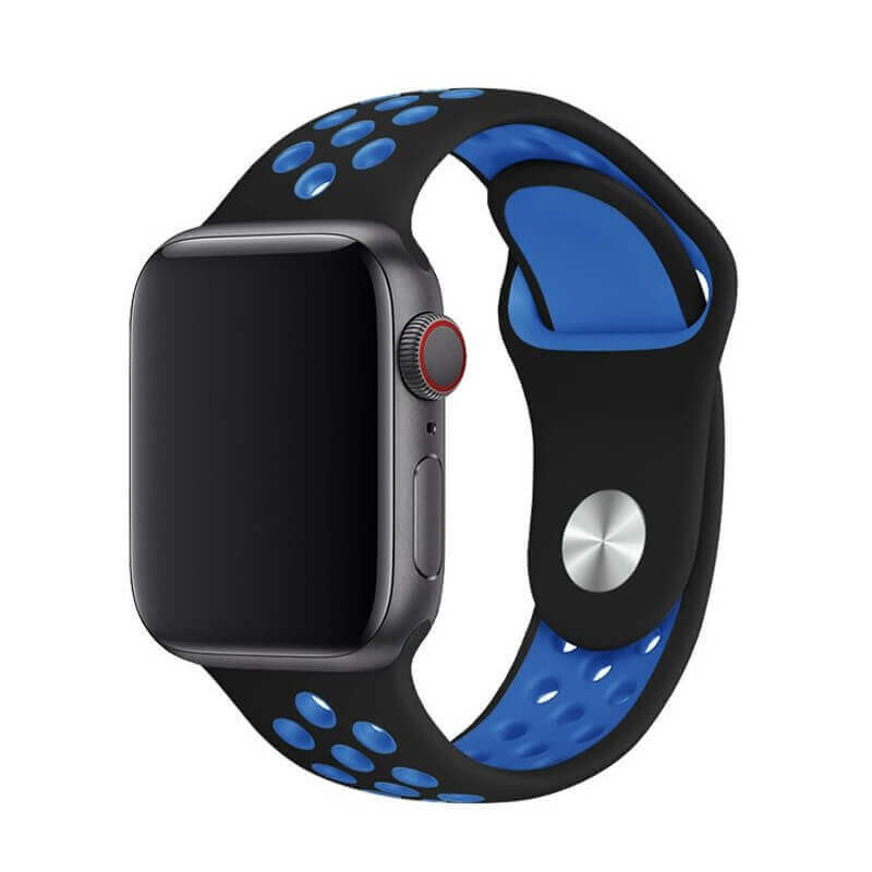 Športový silikónový remienok pre chytré hodinky Apple Watch SE 44 mm (2023) - modrý