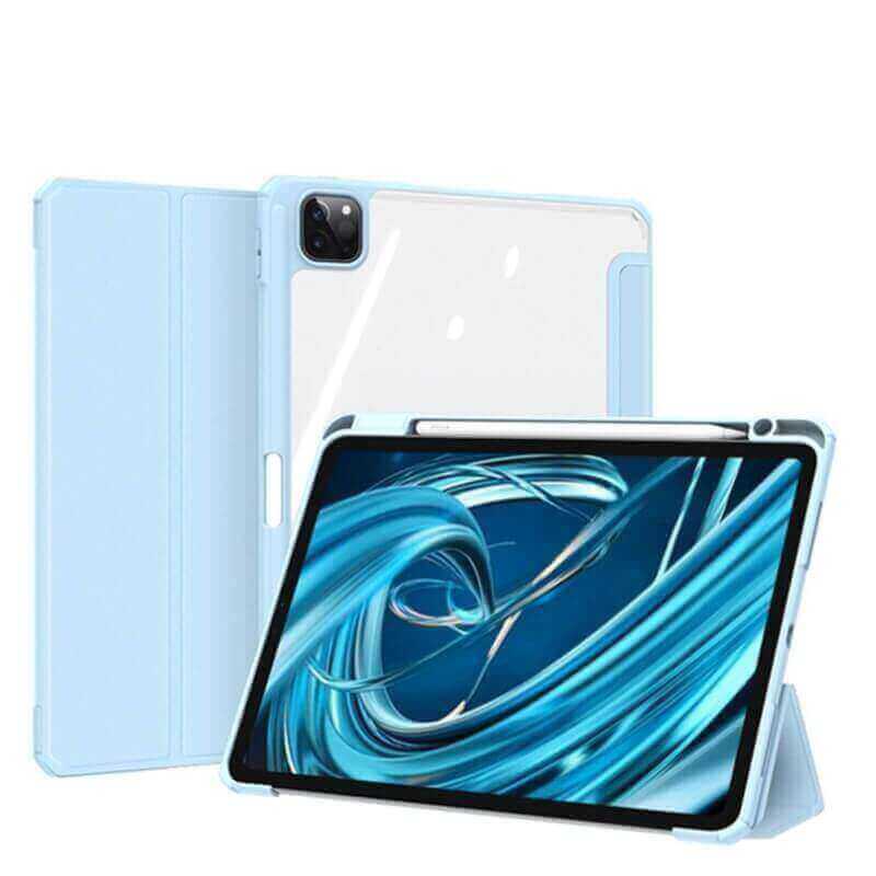 2v1 Smart flip cover+zadný silikónový ochranný obal s držiakom na pero pre Xiaomi Redmi Pad SE 11'' - svetlo modrý