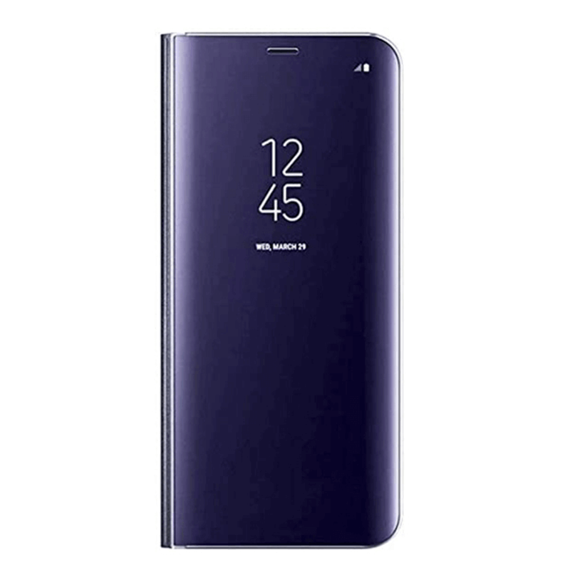 SES Zrkadlový plastový flip obal pre Samsung Galaxy S21 G991B - modrý 16567