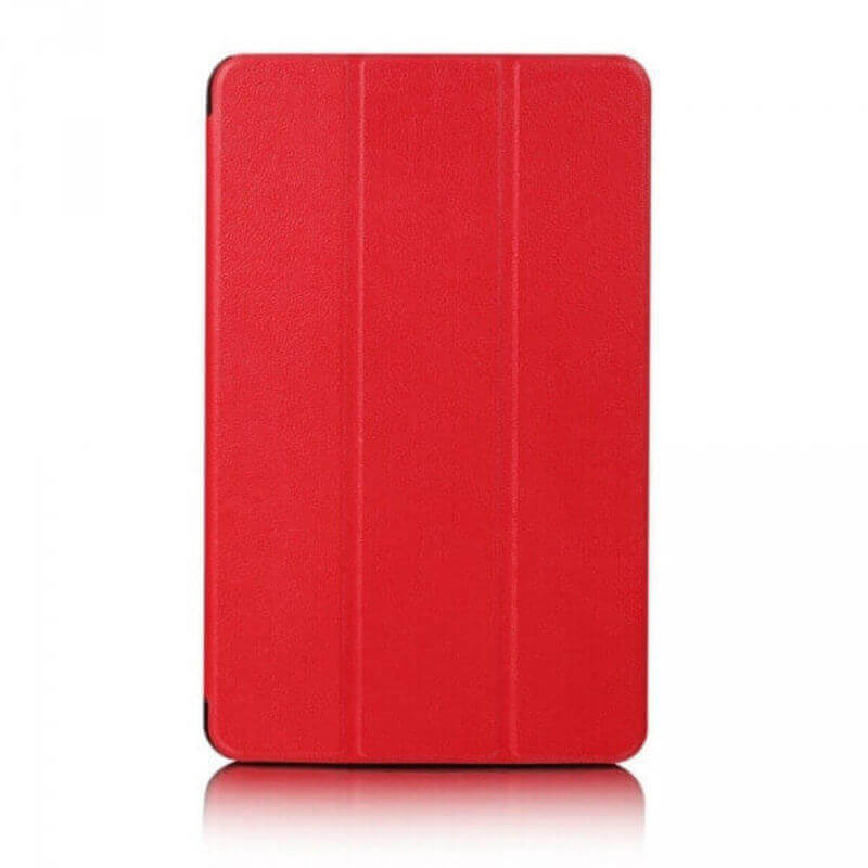 SES 2v1 Smart flip cover + zadný plastový ochranný kryt pre Samsung Galaxy Tab S9 FE - červený 16648