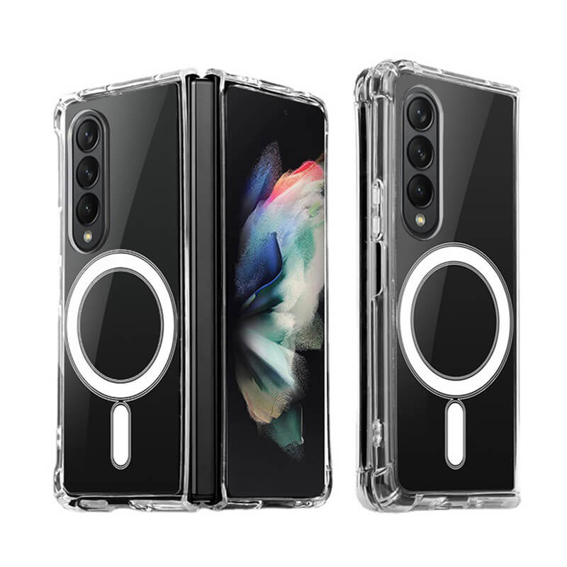 SES Ochranný silikónový obal s integráciou pre bezdrôtové nabíjanie Qi pre Samsung Galaxy Z Fold 4 5G F936B - priehľadný 16655