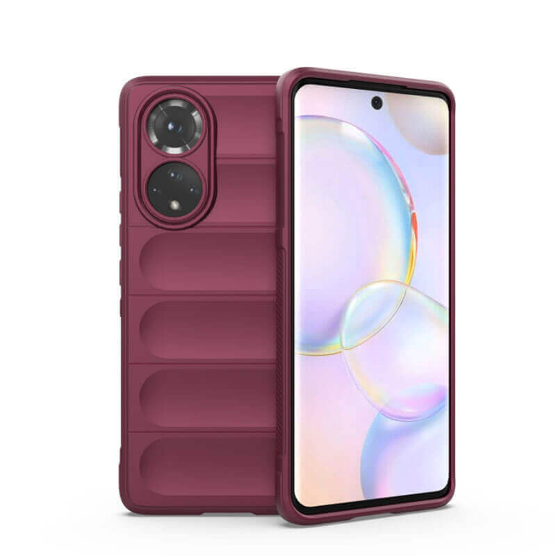 SES Protišmykový silikónový ochranný kryt pre Honor 70 Lite - Vínový 16661