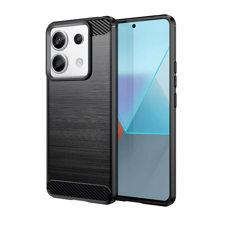 Ochranný silikónový obal karbón pre Xiaomi Redmi Note 13 Pro 4G - čierny