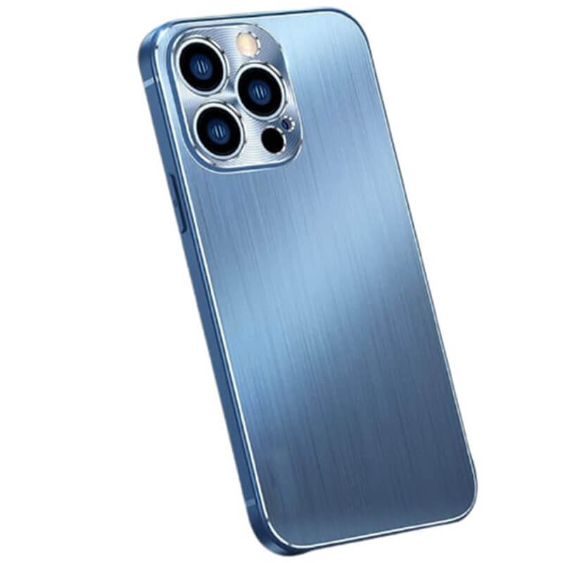 Odolný hliníkovo-silikónový obal pre Apple iPhone 13 Pro - modrý