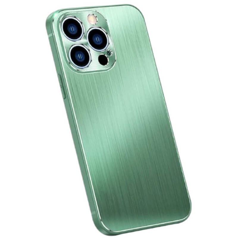 SES Odolný hliníkovo-silikónový obal pre Apple iPhone 13 Pro Max - zelený 12768