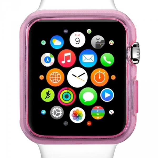 Ultratenký silikónový obal pre chytré hodinky Apple Watch 38 mm (1.série) - ružový