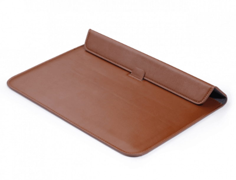 2v1 Puzdro s magnetom a stojanom z ekokože pre Apple MacBook Air 13,6" (2024, M3) - hnedé