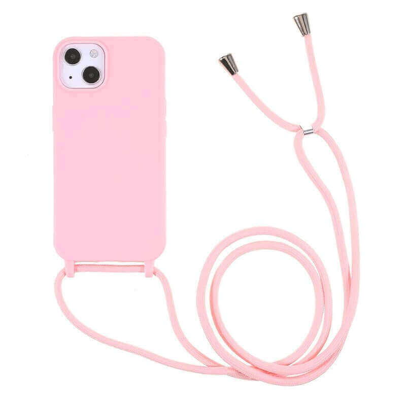 SES Gumový ochranný kryt so šnúrkou na krk pre Samsung Galaxy S24 FE - svetlo ružová 17402