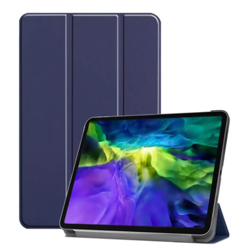 2v1 Smart flip cover+zadný silikónový ochranný obal s držiakom na pero pre Apple iPad Air 11" (2024) - tmavo modrý