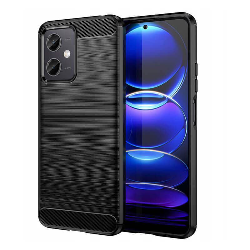 Ochranný silikónový obal karbón pre Xiaomi Poco X7 Pro - čierny