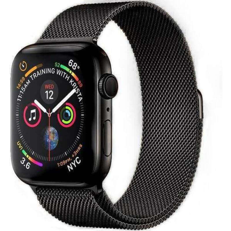 Elegantný kovový pásik pre chytré hodinky Apple Watch SE 44 mm (2024) - čierny