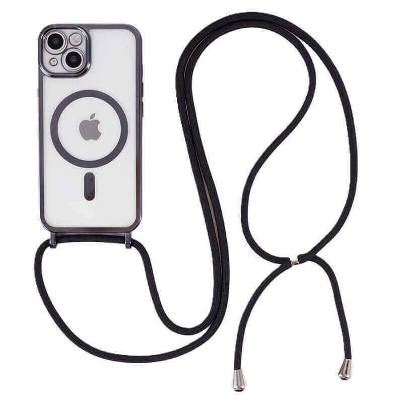 MagSafe silikónový kryt so šnúrkou pre Apple iPhone Air - čierny