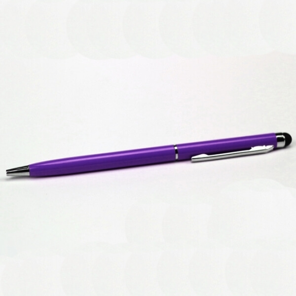 2v1 Dotykové pero Stylus s perom - fialové